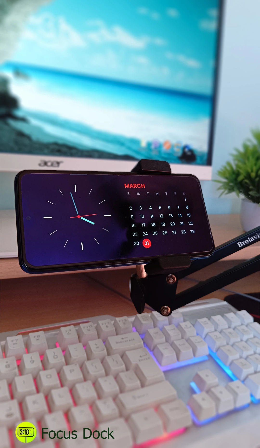 Clock and calendar Widgets Standby desk clock and calendar focus dock standby mode themes.